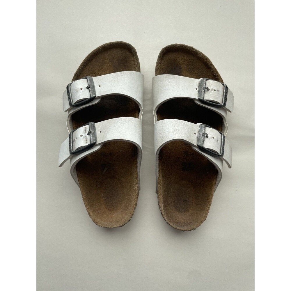Birkenstock Arizona White Leather Slip On Casual Kids 30 Kids Size 12 Hippie